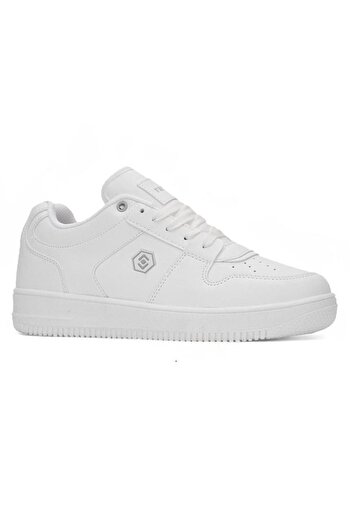 Nstil Günlük Unisex Beyaz Spor Ayakkabı Bağcıklı Bilek Destekli Hafif Kalın Yüksek Taban Sneaker 2100