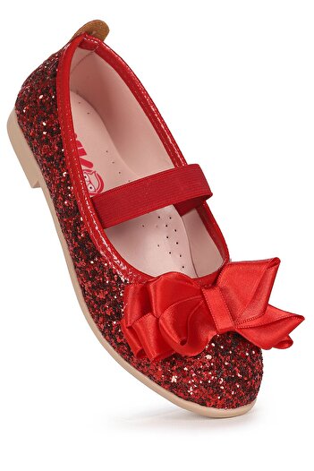 Kiko Kids Panı Broken Glass Bow Elastic Girls' Ballerina Shoes
