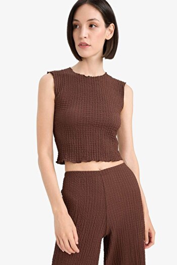 DeFacto Slim Fit Dar Kesim Bisiklet Yaka Bürümcük Atlet E0999AX25SP