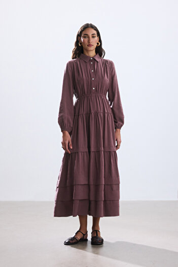BE BLUE Dried Rose Ribbed Modal Dress