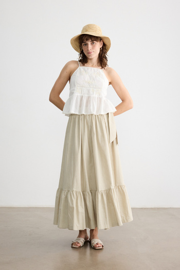 BE BLUE Beige Pöti̇kare Skirt