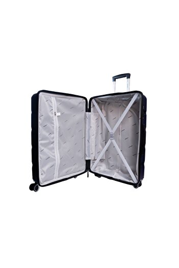 aventor Troler extensibil mare AV101 75,5x50x30 cm din polipropilenă, fermoar antifurt TSA, negru