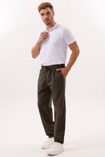 freemen Men's Khaki Loose Cut Trousers - Wide Size Range-