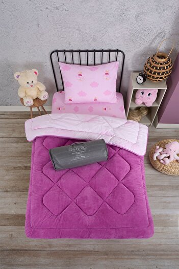 Sudemhome Single Double Sided Luxury Welsoft Elite Quilt Soft Fleece Quilt Pillowcase Princess Plum