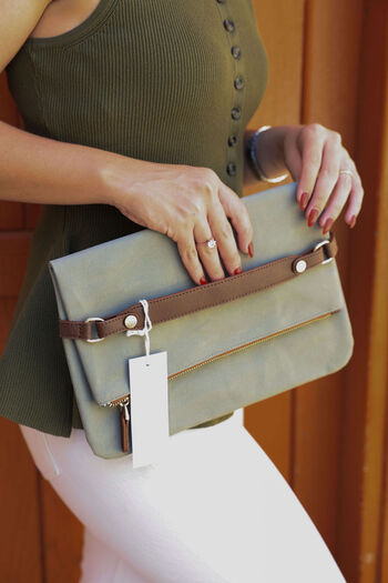 Carrier Thing Folded Clutch Waxed Canvas
