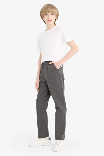 DeFacto Gray Gabardine Boys' School Pants - T8850a623au