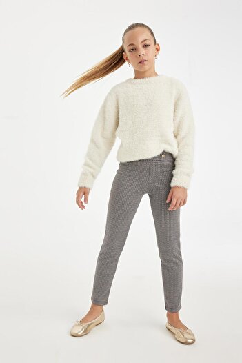 DeFacto Girl's Basic Plain Standard Length Leggings D3236A824Wn