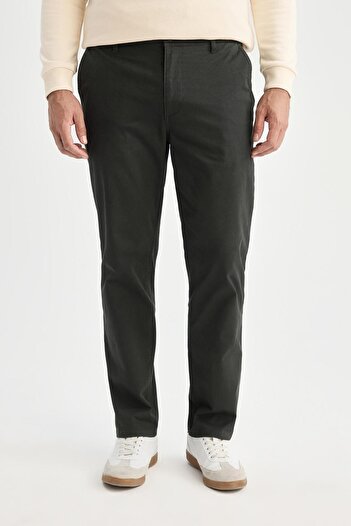 DeFacto Regular Fit Normal Kesim Yazlık Düz Paça Chino Kanvas Pantolon D7349AX25SP