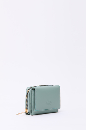 SHAKA Green Shk177 Faux Leather 8 Compartments, Card Holder, Paper and Coin Compartment Snap Wallet