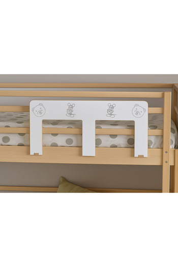 Aris Bebek Children's Wooden Cnc Figure Embroidered Bed Barrier - Baby Protection Bed Base Guard