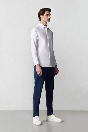 DeFacto Tailored Fit Normal Kesim Düz Paça Her Yöne Esneyen Yazlık Kumaş Pantolon C7508AX25SP