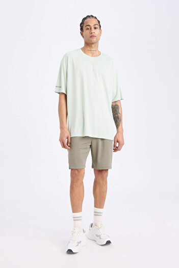DeFacto Μπλουζάκι Boxy Cut Crew Neck Sportsman - Arma Printed, κοντό μανίκι D6726ax25sp