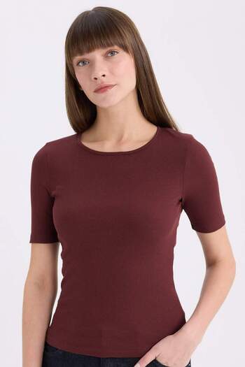 DeFacto Crew Neck Slim Fit Short Sleeve T-Shirt E5776Ax25Sp