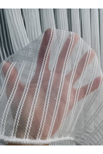 Store Sakallı Simli Makaron tül perde