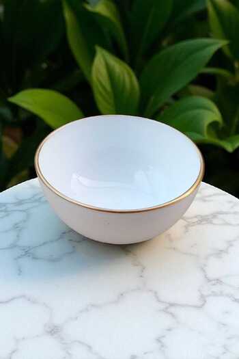 Luminarc Diwali 6 Pieces 12 cm Gilded White Bowl
