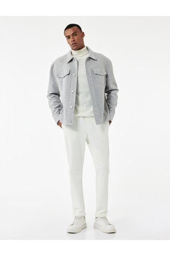Koton Pocket Detailed Folded Leg Relaxed Cut Waist Lace up Trousers
