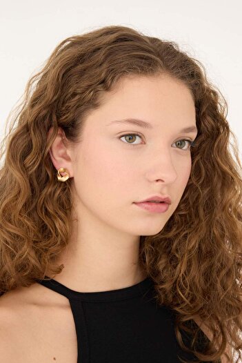 DeFacto Women's 2-Piece Matte Gold Earrings E1327Axns