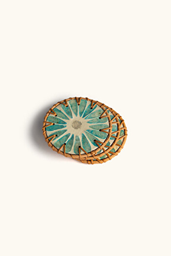 touche deco Mother of Pearl Coasters - Seablue 3 Pieces