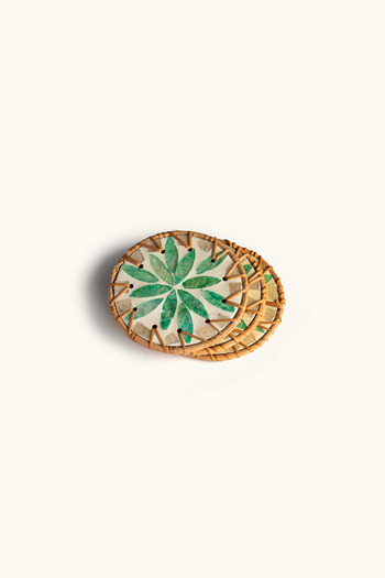 touche deco Mother of Pearl Coasters - Seagreen 3 pieces