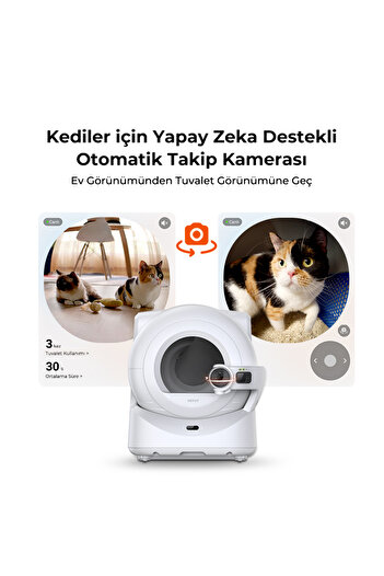 Petkit Purobot Ultra Akıllı Kedi Tuvaleti Beyaz (Resmi Distribütör Garantili)