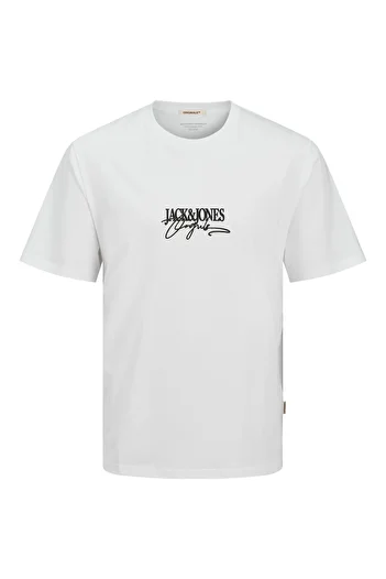 Jack & Jones Ανδρικό μπλουζάκι με λογότυπο Crew Neck Λευκό