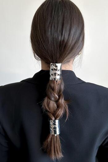 New Obsessions Molten Metal Tube Ponytail Clamp - Ponytail Cuff