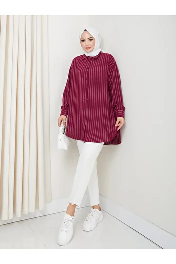 Kirazgym Vertical Striped Loose Shirt