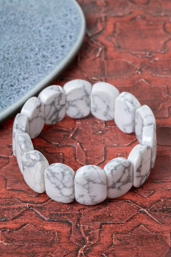Saff Doğal Taş Havlit Wide Cut Bracelet