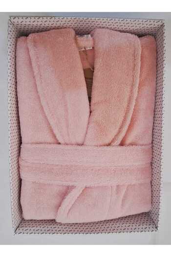 Özdilek Colourist Shawl Collar Bathrobe Size S-M Open Coral