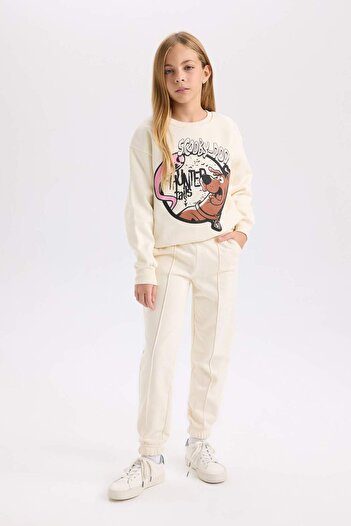 DeFacto Girl's Ecru Scooby Doo Relax Fit Crew Neck Sweatshirt D2827A824Wn