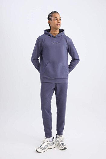 DeFacto Defactofit Sports Jogger Sweatpants Skuba Diver Fabric Standard Fit Waist Lace-Up Elastic Leg D