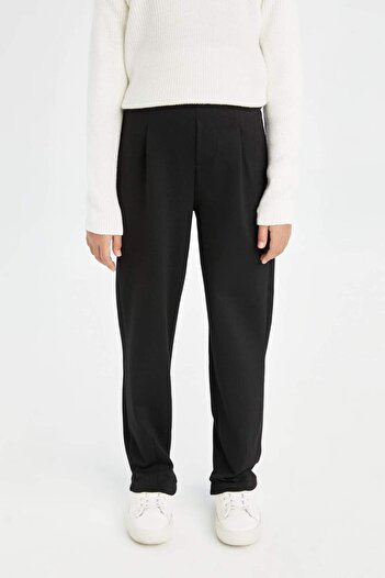 DeFacto Girls Black Carrot Fit Carrot Cut Elastic Waist Sweatpants D9171A824Au