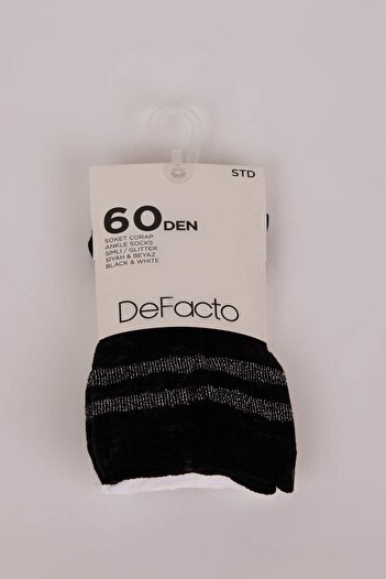 DeFacto Women's Silvery Circle Patterned 2-Piece 60 Denier Socks D7729Axns