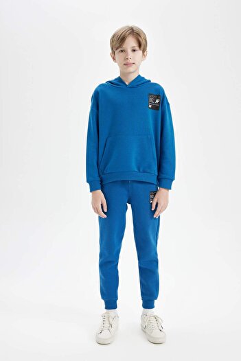 DeFacto Boy Oversize Wide Fit Hooded Pocketed Thick School Sweatshirt D1644A824Au