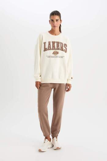 DeFacto Los Angeles Lakers Fit Nba - Thick Fabric Jogger Sweatpants with Pockets