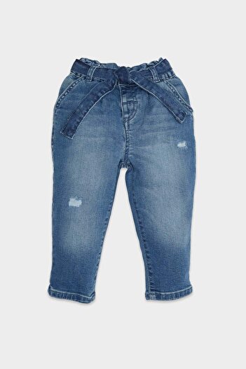 DeFacto Baby Girl Paperbag Double Leg Elastic Waist Pocket Jean Trousers D1532A524Au