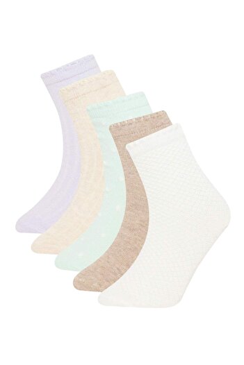 DeFacto Baby Girl Seamless 5-Piece Cotton Long Socks C9103A5Ns