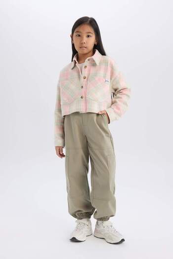 DeFacto Girl's Cargo Pocket Cotton Parachute Trousers with Elastic Waist and Legs C8843A824Au