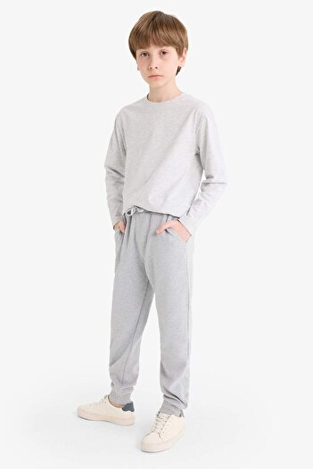 DeFacto Boy's Gray Waist Elastic Pocket Jogger School Sweatpants R5970A624Au