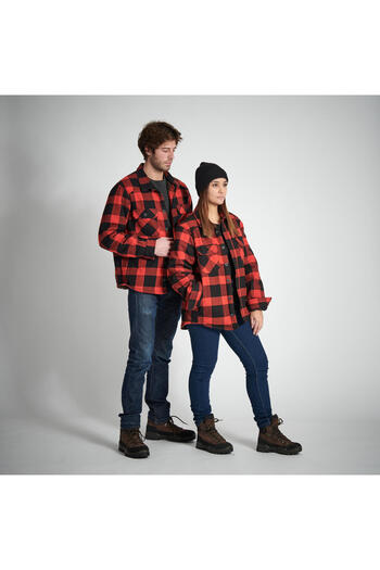 Decathlon Solognac Shirt Type Fleece Coat - Hunting and Nature Observation - Red - 500