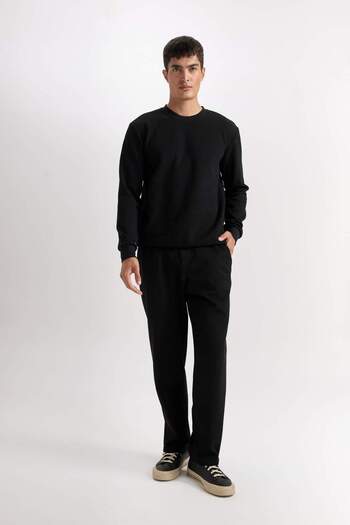 DeFacto Φούτερ με κανονική εφαρμογή Crew Neck Jacquard D5394ax24au