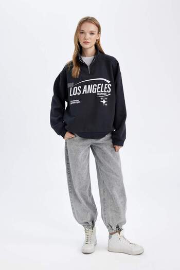DeFacto Anthrazitfarbenes Damen-Sweatshirt – Modell D7013ax/AR214