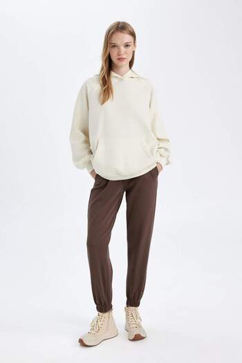 DeFacto Regular Fit Jogger Sweatpants Μέση με ελαστικό πόδι με τσέπες Μακρύ μέγεθος S8381AZ24WN