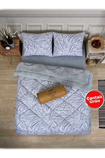 Sudemhome Double Double Sided Luxury Welsoft Elite Quilt Soft Fleece Quilt and Pillow Case Asian Gray