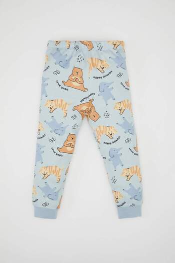 DeFacto Baby Boy Pajamas Set Bear Printed Long Sleeve Top Long Bottom D3427A524Wn