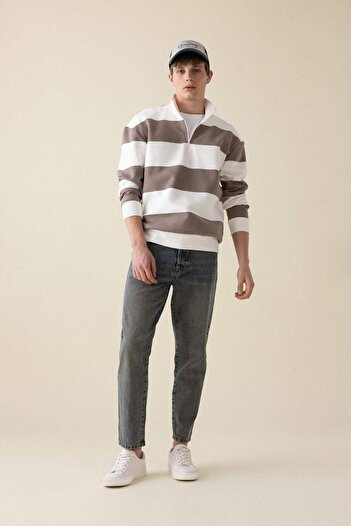 DeFacto 100% βαμβάκι 90's Slim Fit Skinny Fit Ψηλόμεσο τζιν παντελόνι με στενό πόδι C7379AX24AU