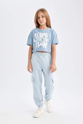 DeFacto Fata - Pantaloni de sport Jogger cu talie elastica C7692a824au