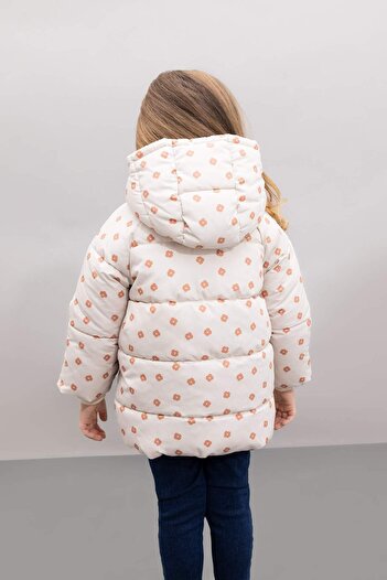 DeFacto Kız Bebek Çiçekli Kapüşonlu Şişme Mont C5313A524AU