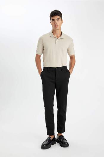 DeFacto Regular Fit Basic Plain Short Sleeve Polo T-Shirt D4814Ax24Sm