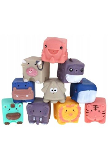 Toybox Baby Block Toys, Soft Stacking Blocks, Montessori Baby Teether Sensory Balls, Infant Bath Toys, Sque